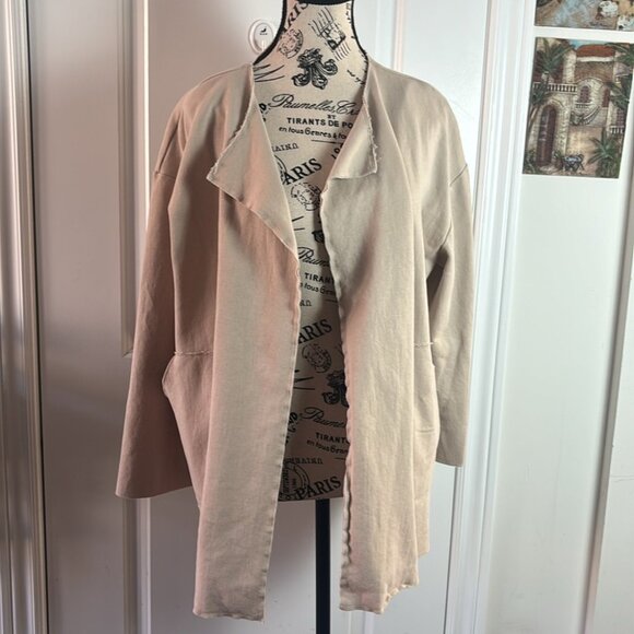 Zara Basic Beige Open Cardigan - Picture 1 of 6